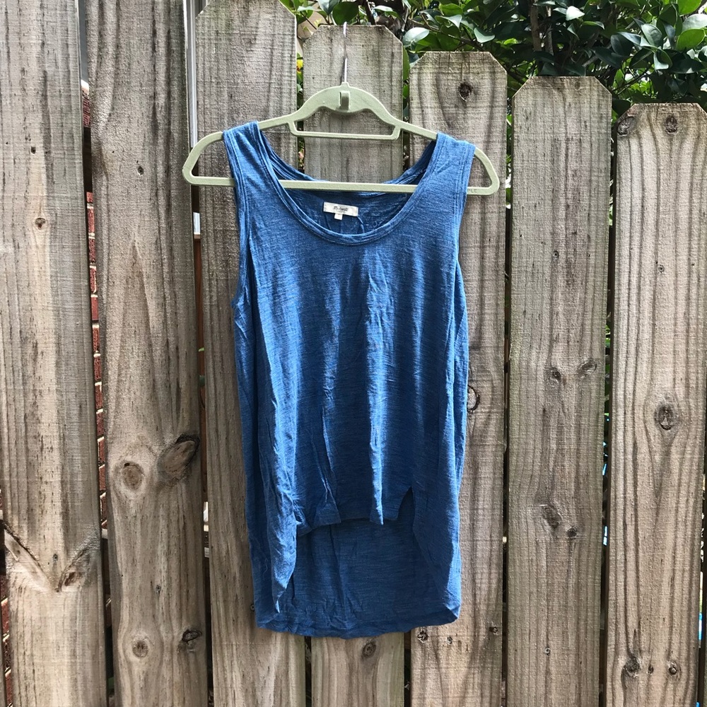 Madewell blue tank top, great for layering!